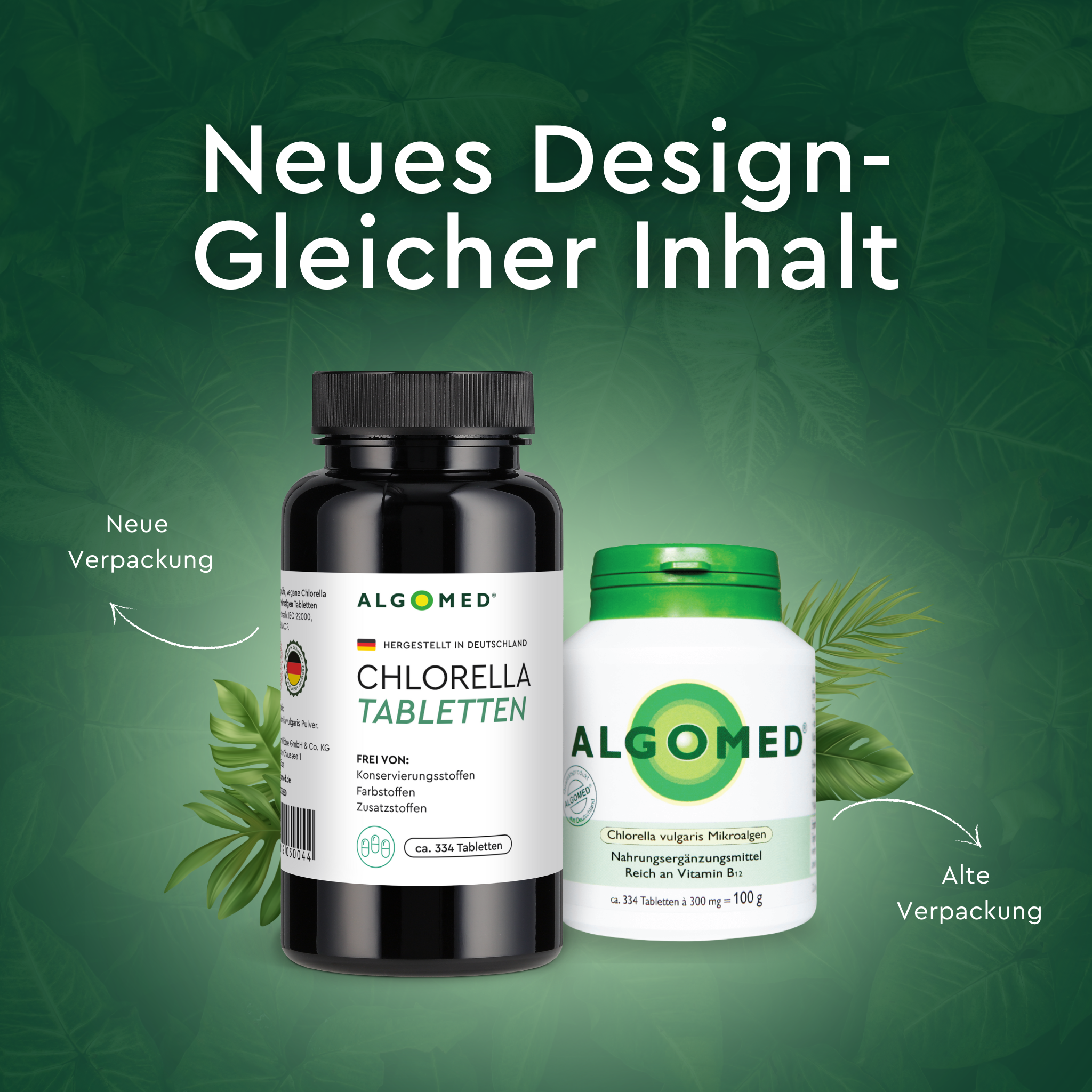 Neue Verpackung Chlorella Tabletten Algomed
