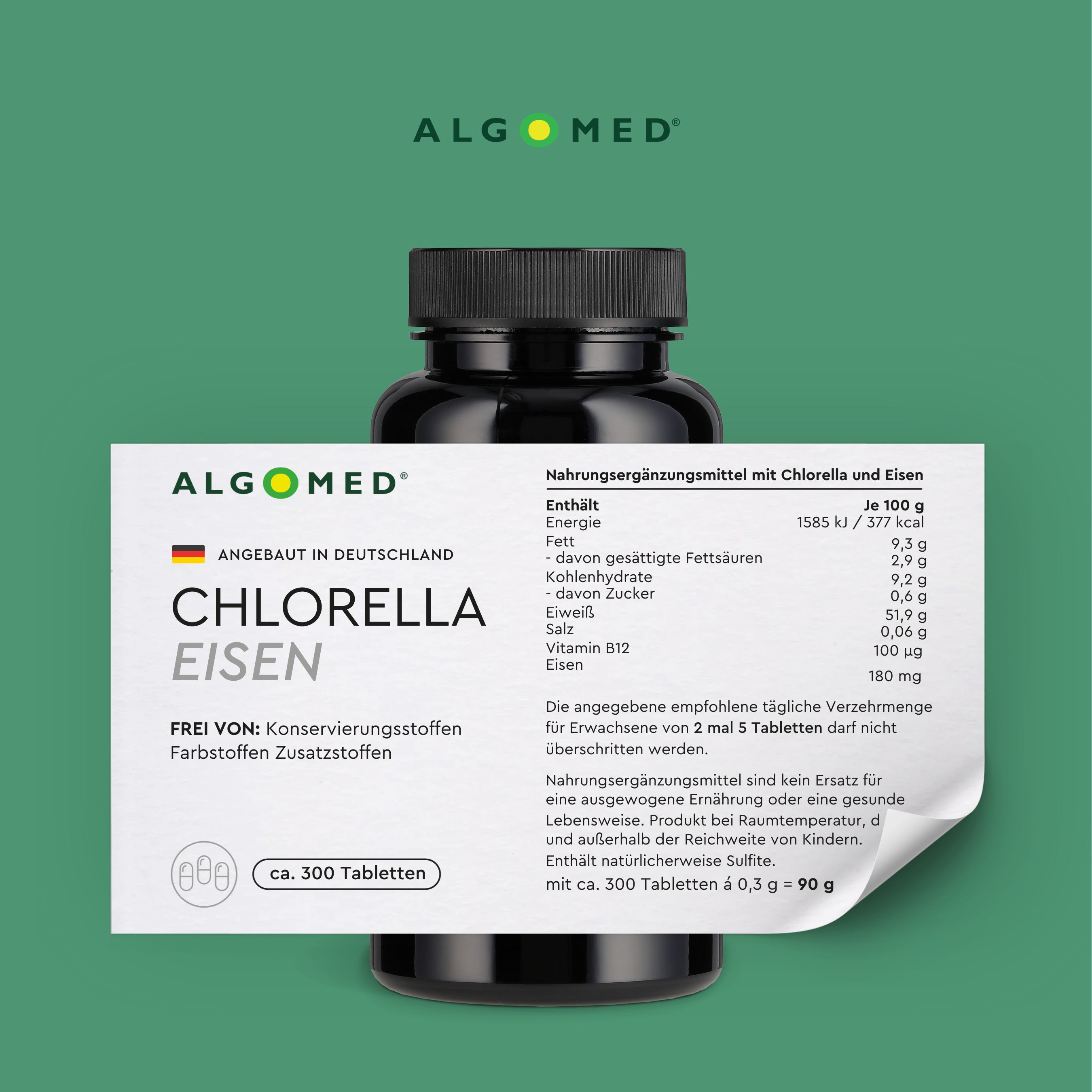 Algomed Chlorella Eisen Inhalt Tabelle