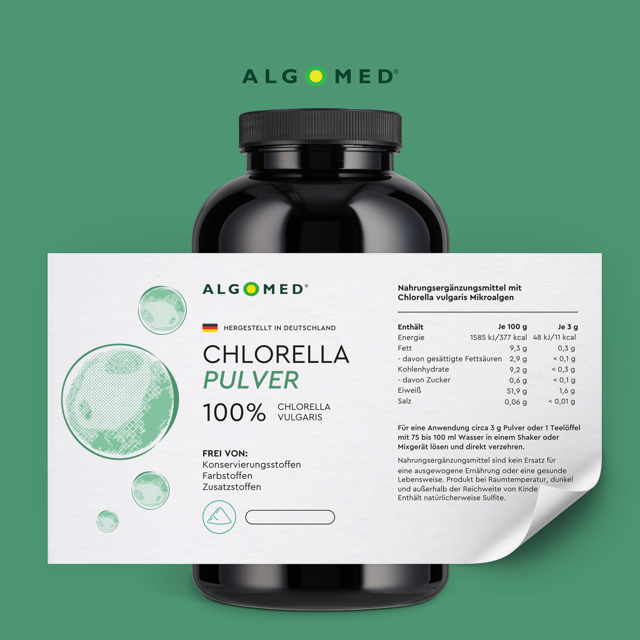 Algomed Chlorella Pulver Inhalt Tabelle