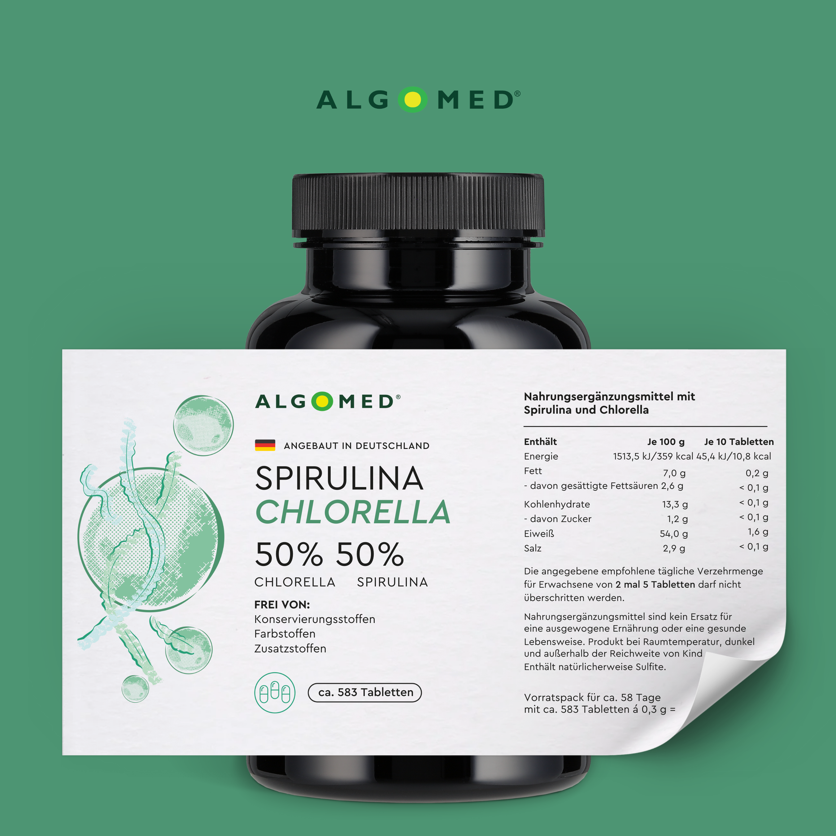 Algomed Chlorella Spirulina Mix Inhalt Tabelle