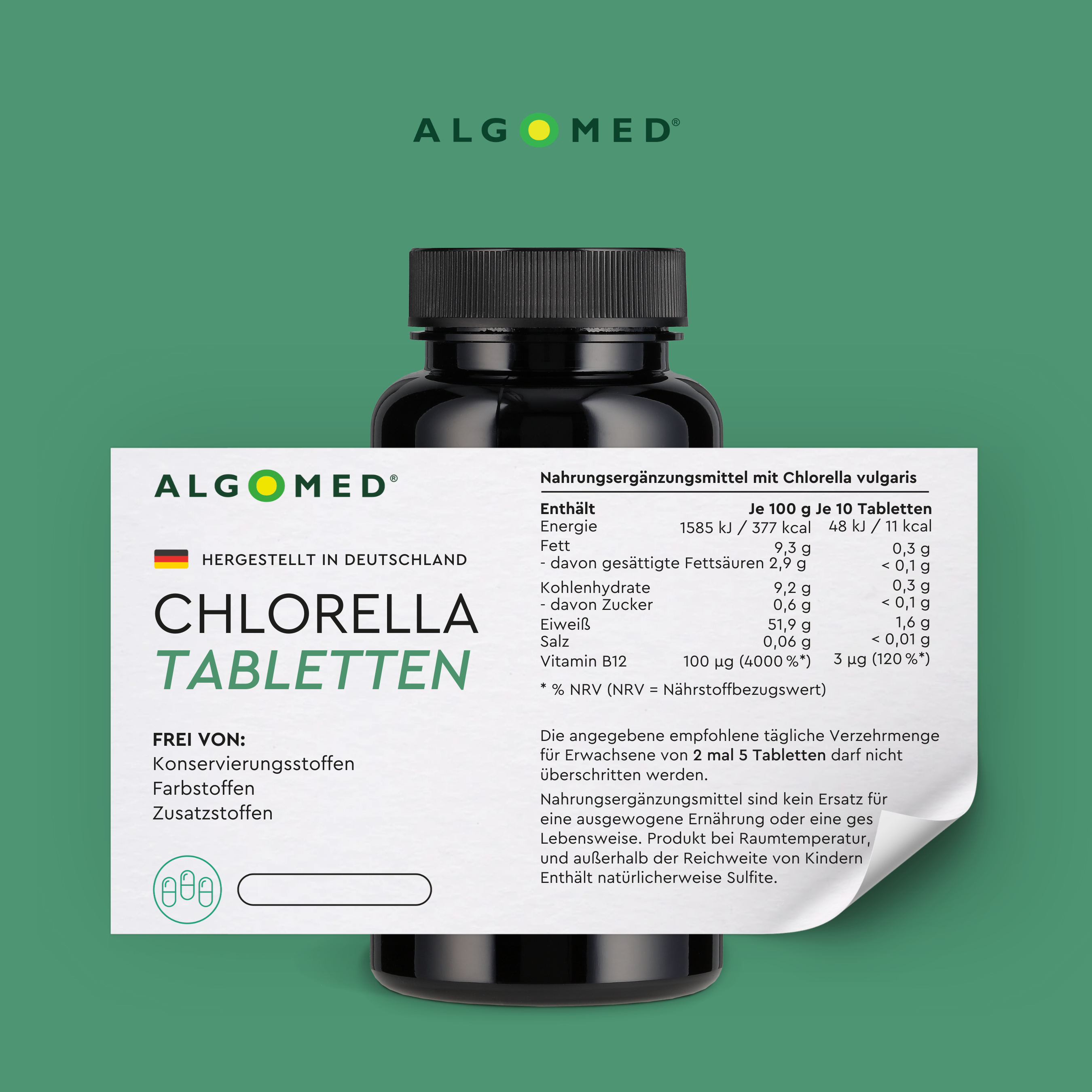 Algomed Chlorella Tabletten Inhalt Tabelle