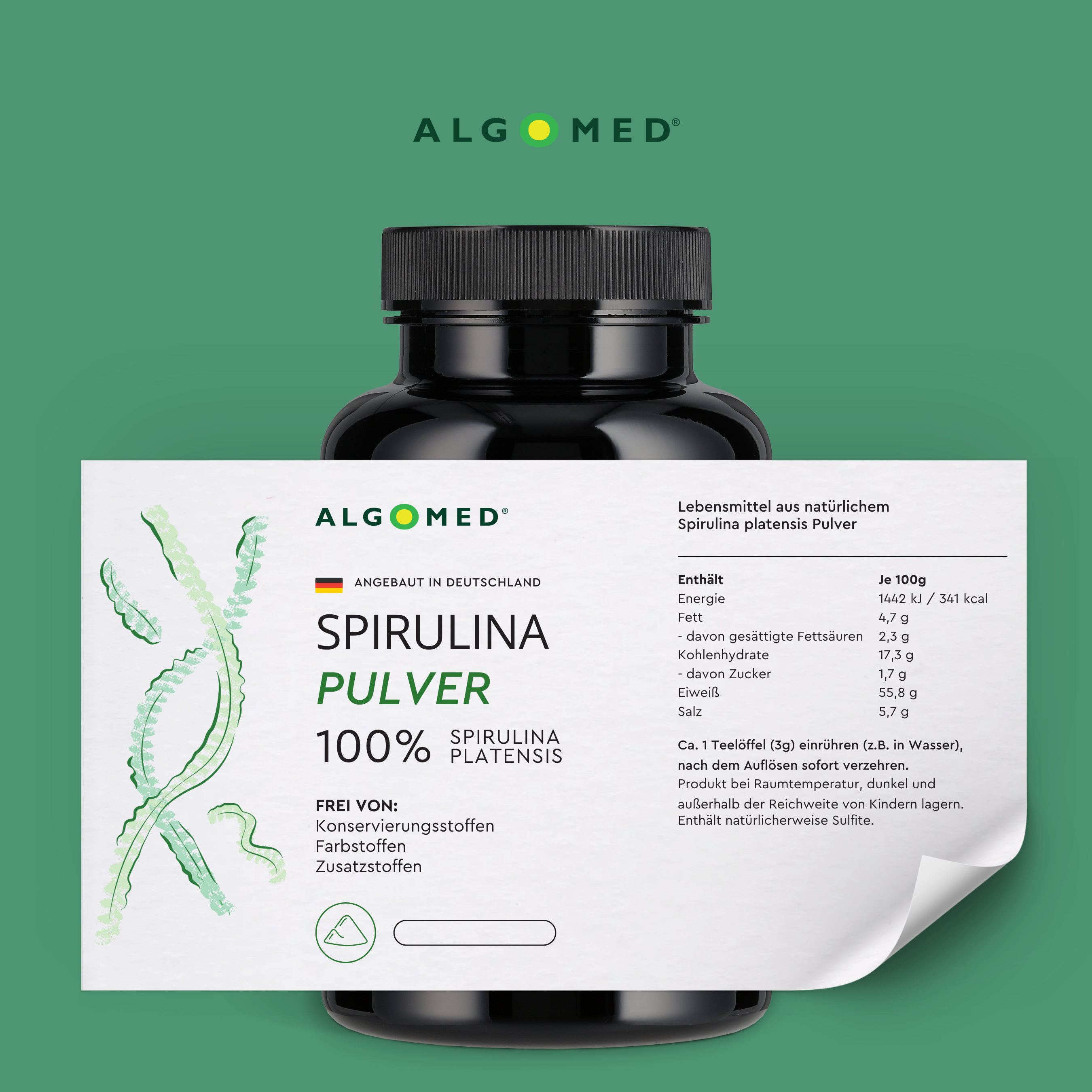 Algomed Spirulina Pulver Inhalt Tabelle