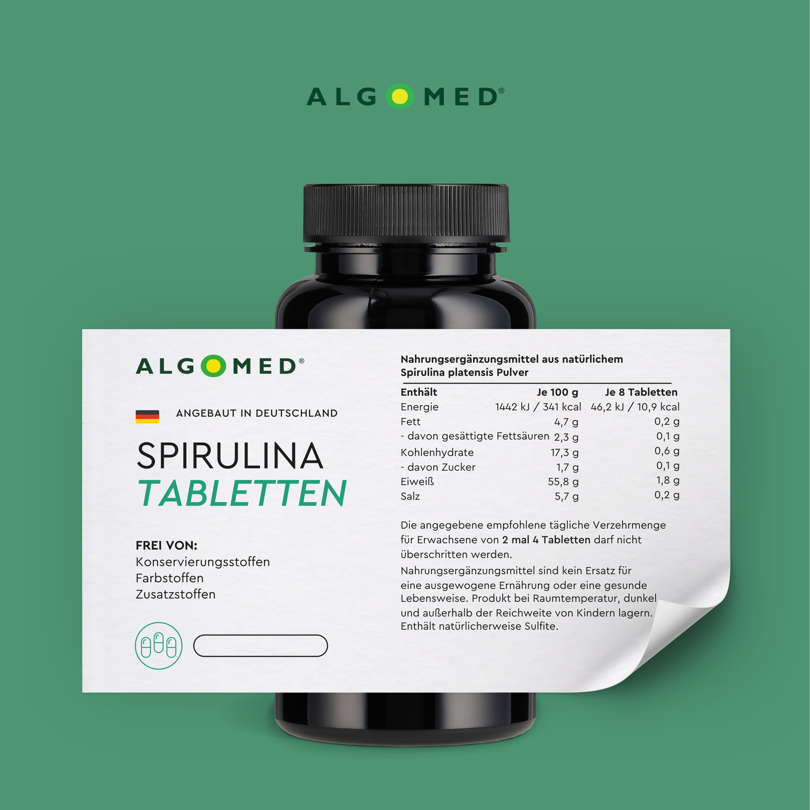 Algomed Spirulina Tabletten Inhalt Tabelle