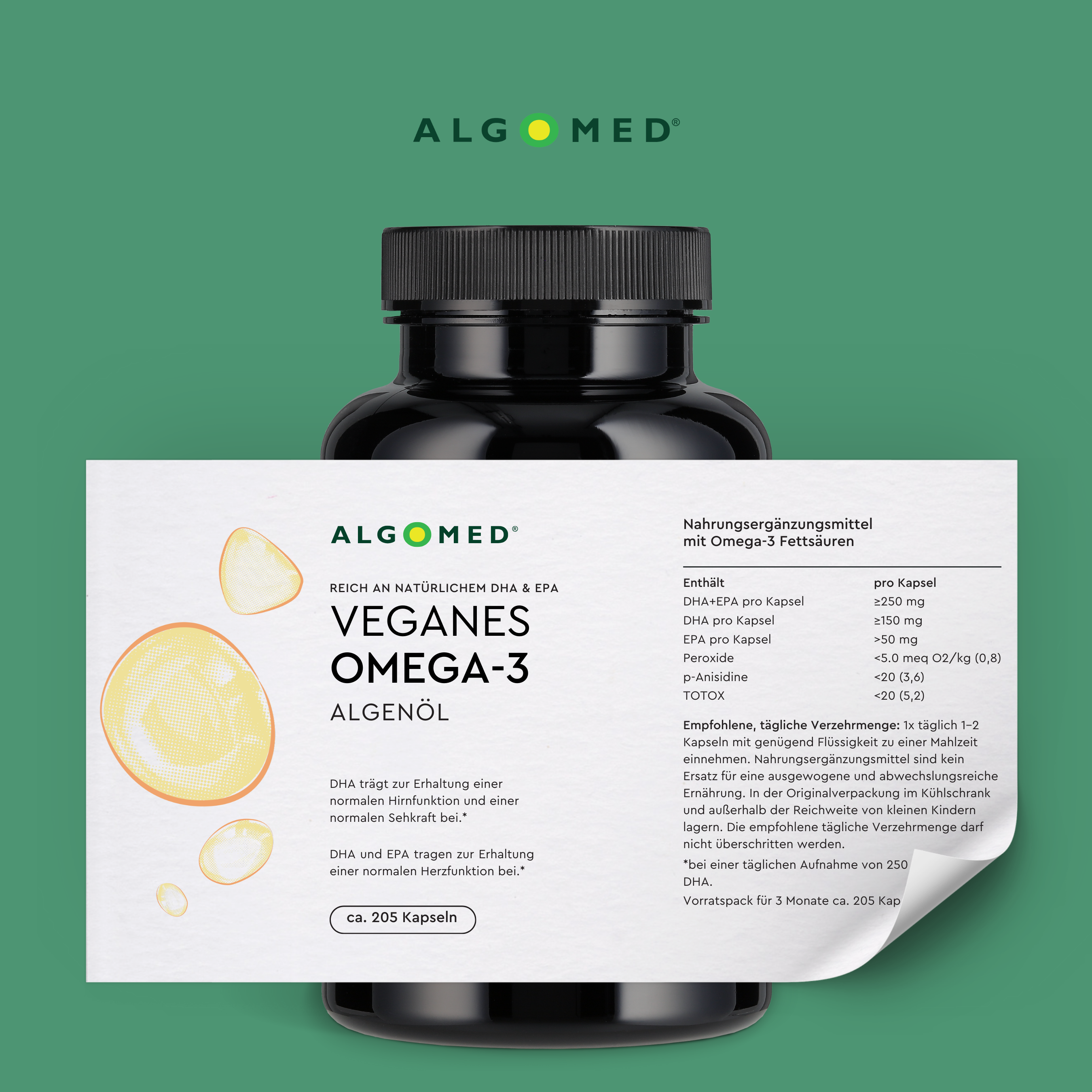 Algomed Veganer Omega-3 Inhalt Tabelle