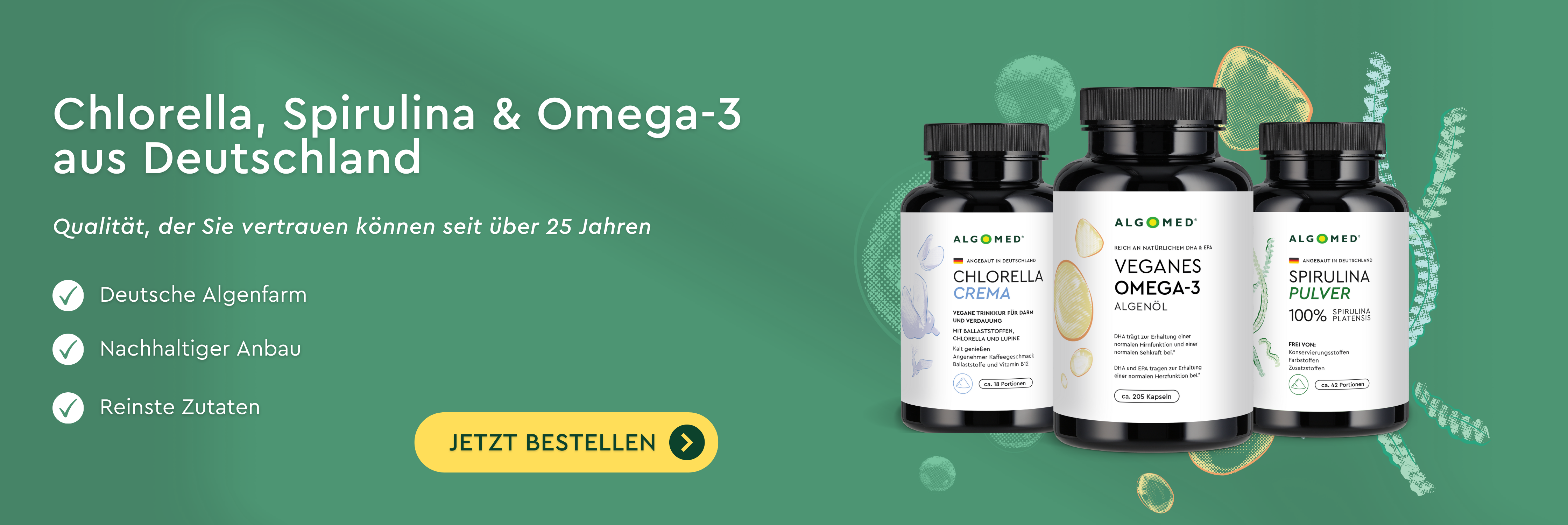 Chlorella Spirulina Omega3 aus Deutschland