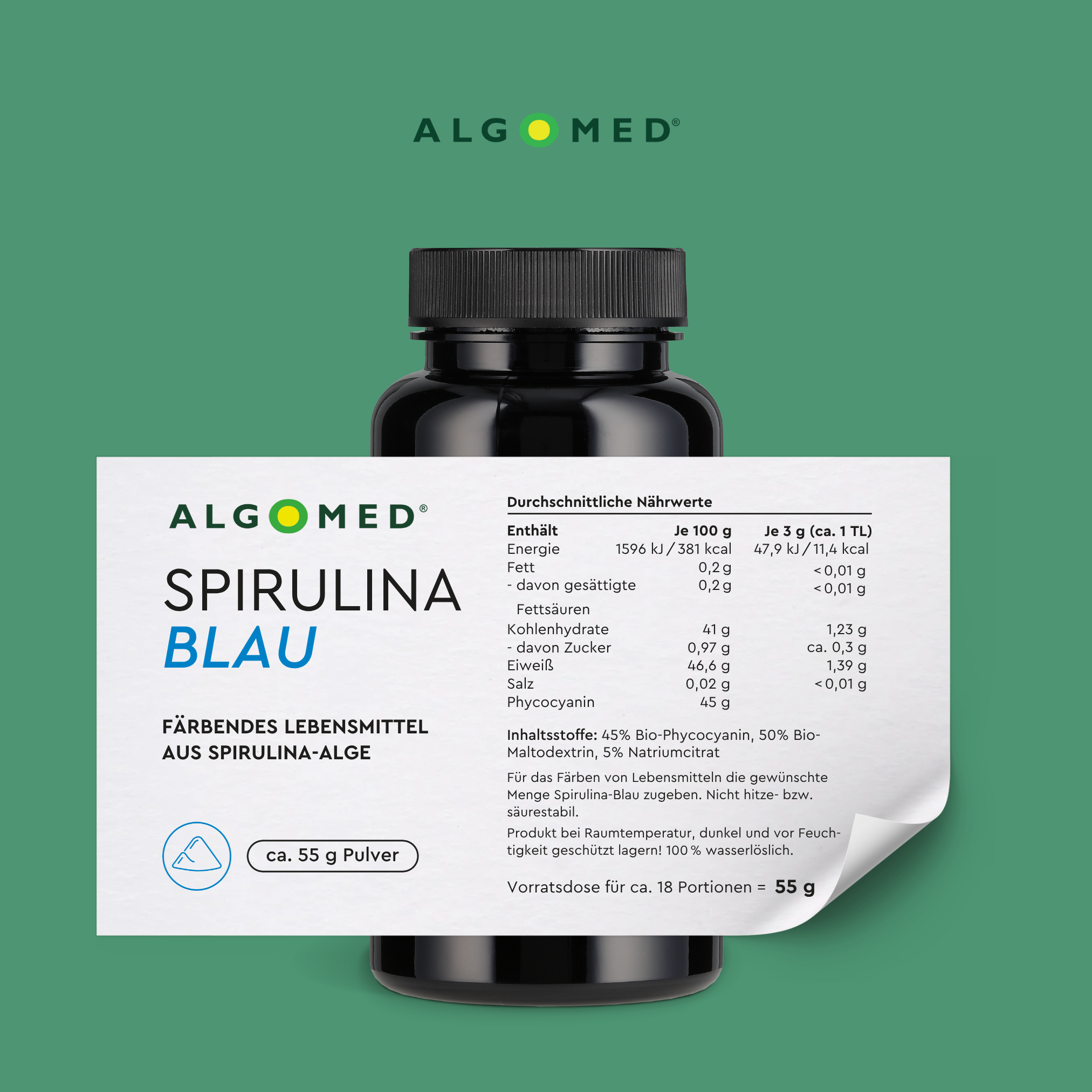 Algomed Spirulina Blau Inhalt Tabelle