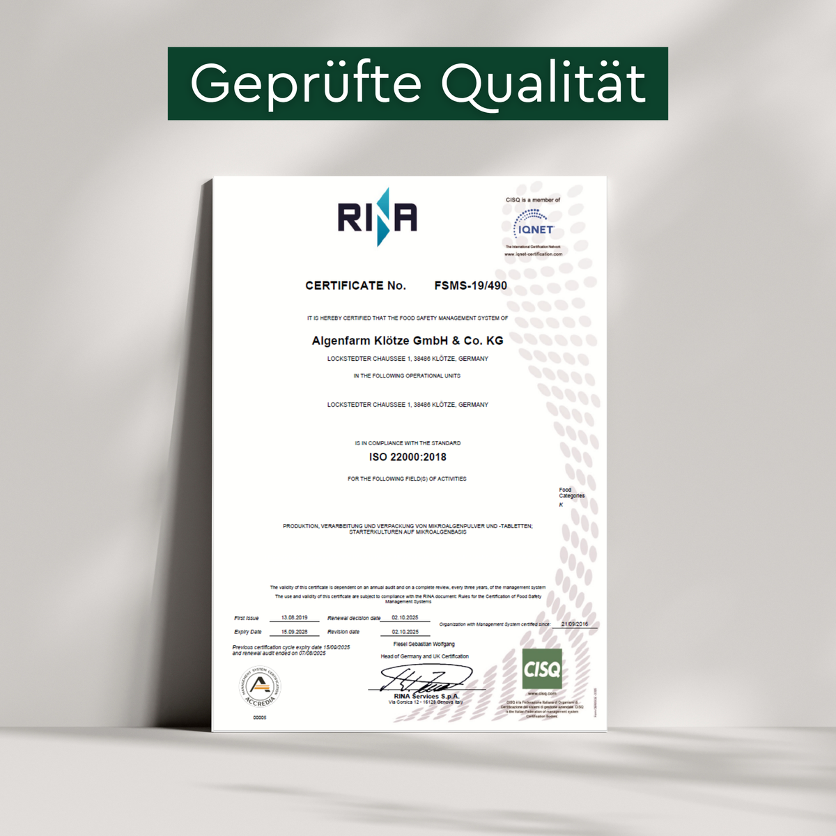 Algomed geprüfte Qualität