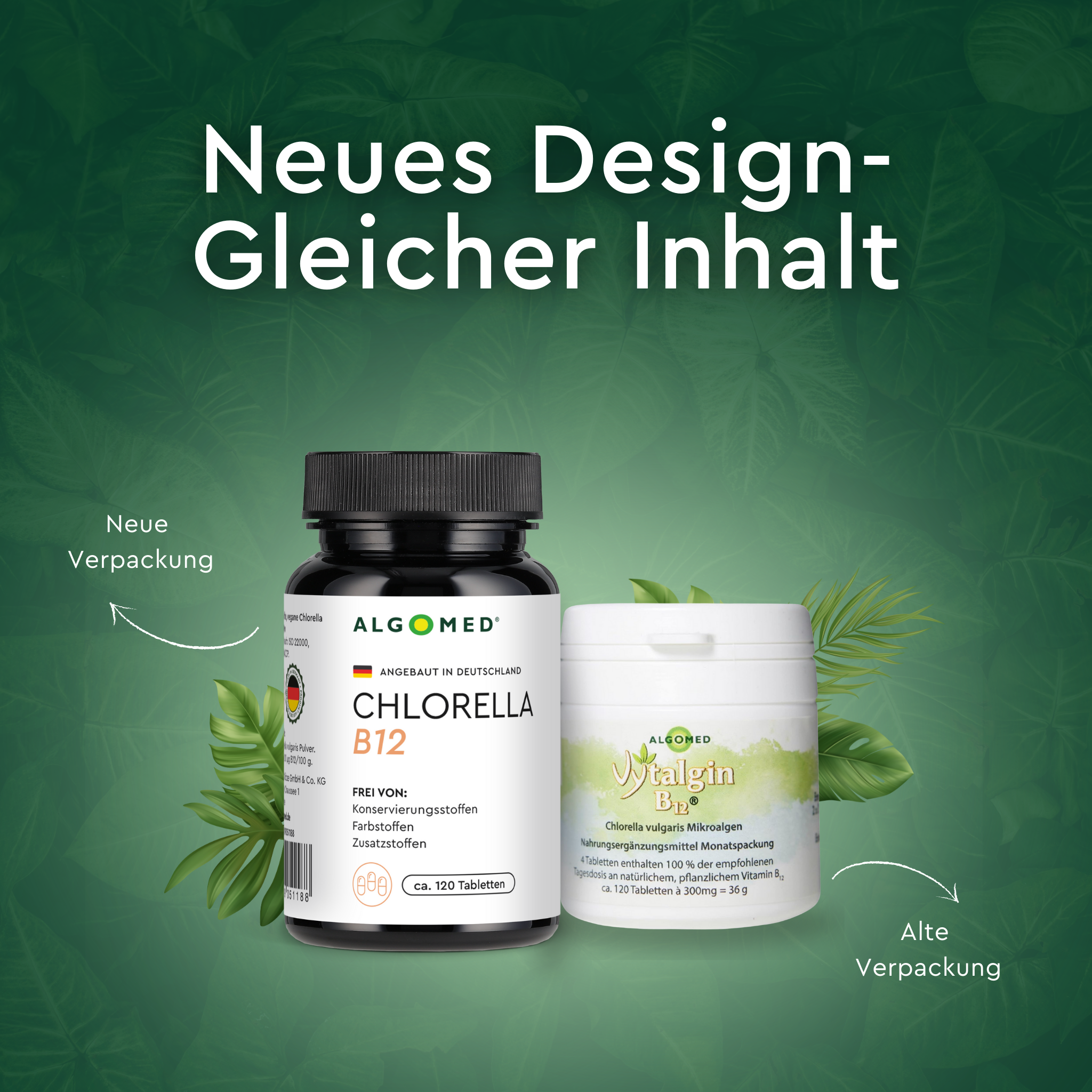 Neue Verpackung Chlorella B12 Algomed 