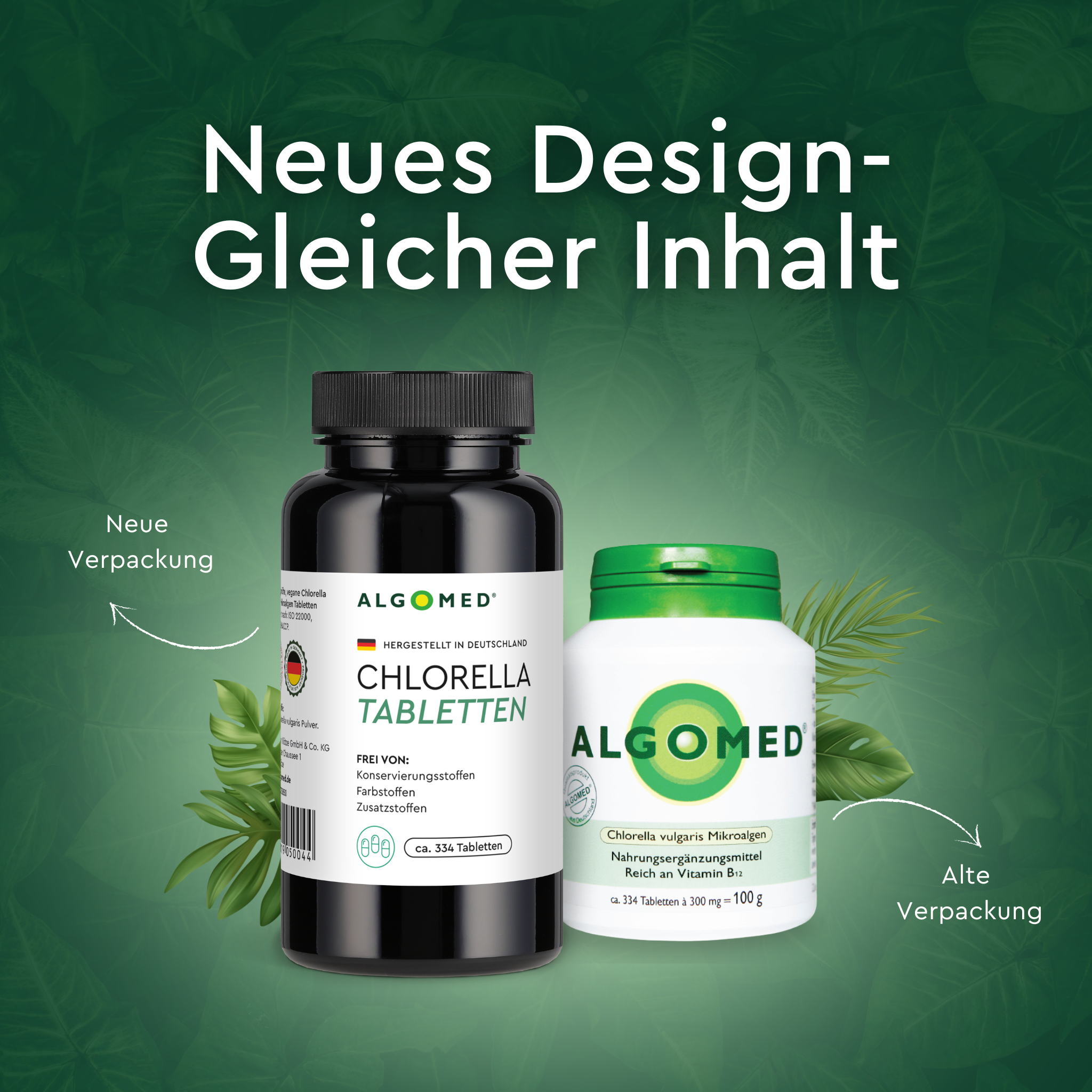 Neue Verpackung Chlorella Tabletten Algomed 