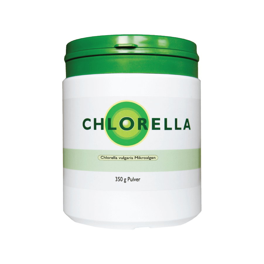 Algomed Chlorella Pulver aus Deutschland in der 350g Verpackung.